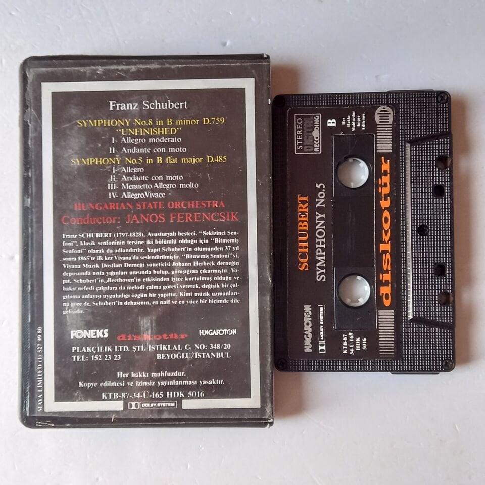 FRANZ SCHUBERT - SYMPHONY NO.8 / NO.5 (1987) - KASET 2.EL
