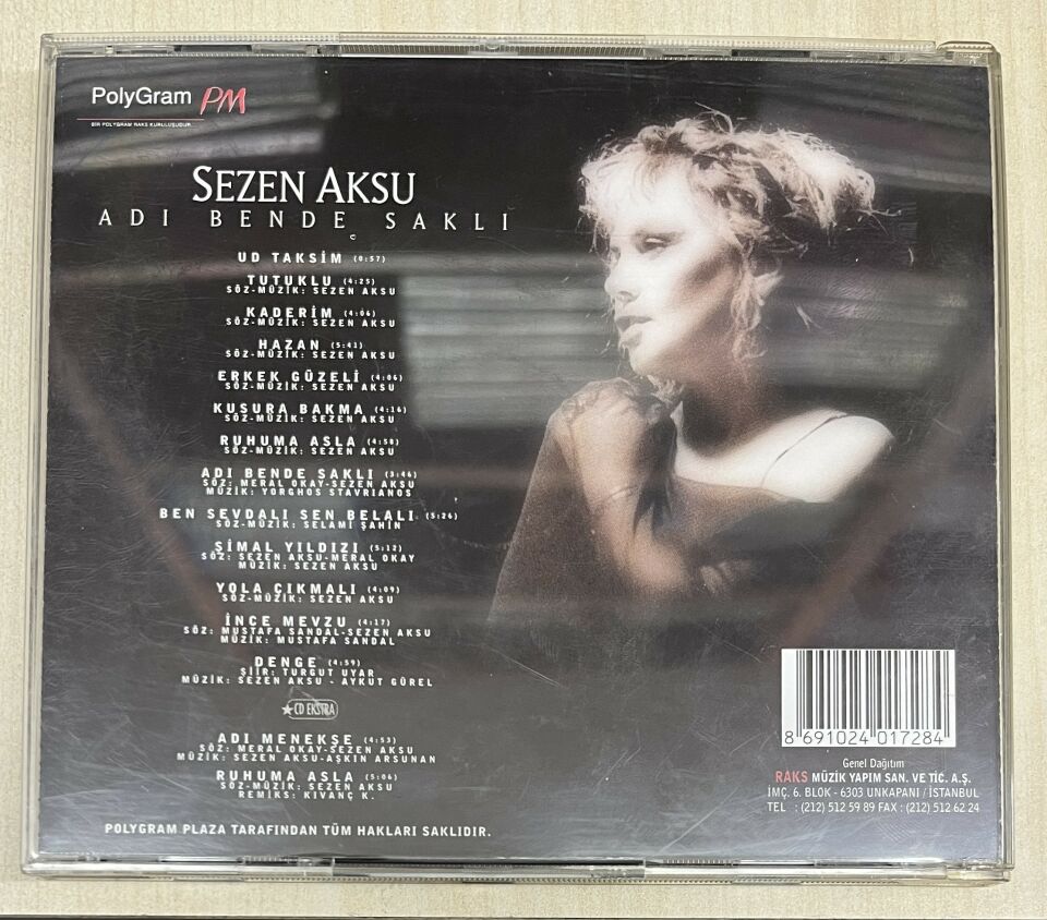 SEZEN AKSU - ADI BENDE SAKLI (1998) - CD 2.EL