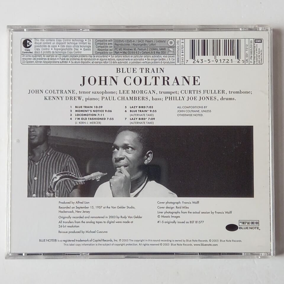 JOHN COLTRANE – BLUE TRAIN (1958) - CD REMASTERED 2003 REISSUE 2.EL