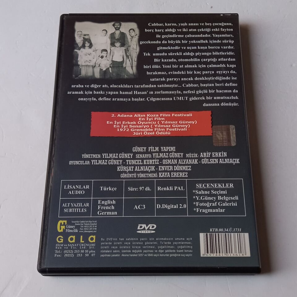 UMUT - YILMAZ GÜNEY - GÜLSEN ALNIAÇIK, TUNCEL KURTİZ - DVD 2.EL