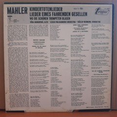 MAHLER: KINDERTOTENLIEDER, VERA SOUKUPOVA - LP 2.EL PLAK