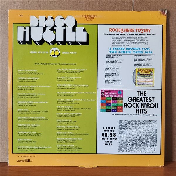 DISCO HUSTLE / DONNA SUMMER, THE RITCHIE FAMILY, YAMBU, THE BROTHERS, MELBA MOORE, GLORIA GAYNOR (1976) - 2LP 2.EL PLAK