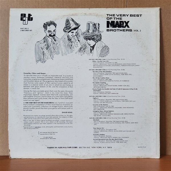 THE MARX BROTHERS – THE VERY BEST OF THE MARX BROTHERS VOL. 2 (1977) - 2LP 2.EL PLAK