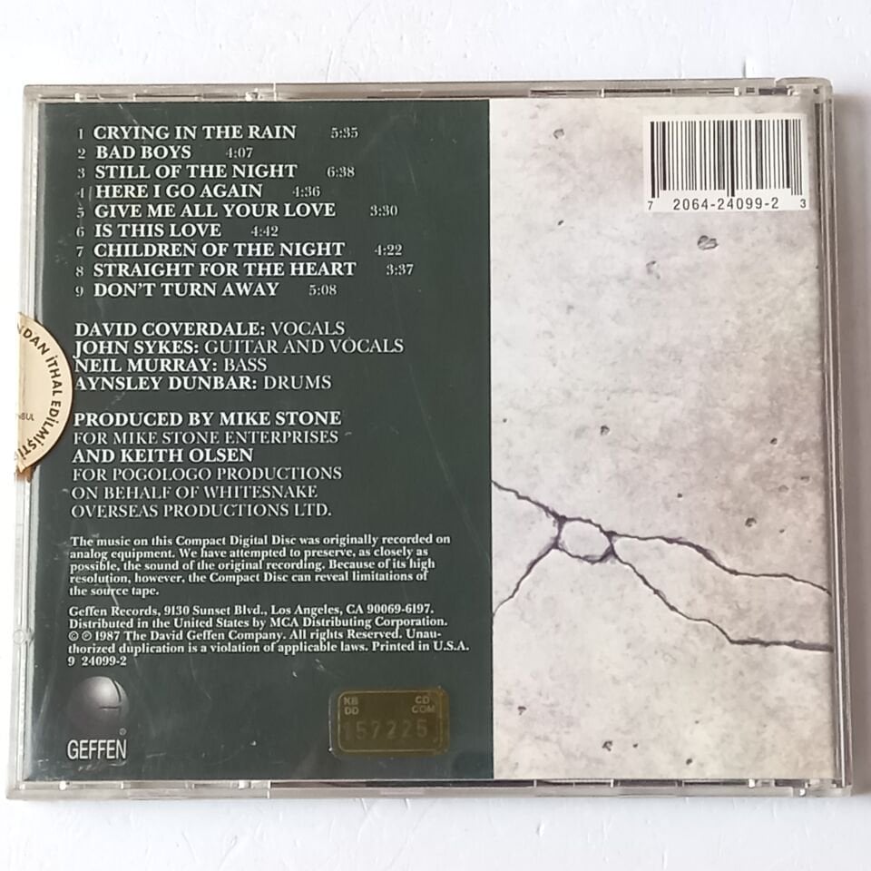 WHITESNAKE – WHITESNAKE (1987) - CD 2.EL