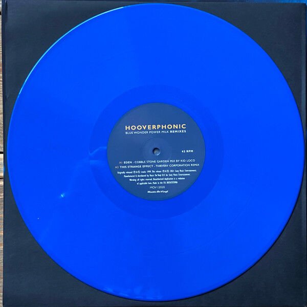 HOOVERPHONIC - BLUE WONDER POWER MILK REMIXES (2021) - 12'' 45RPM MAXI SINGLE (4 TRACKS) BLUE COLOURED LIMITED EDITION SIFIR PLAK