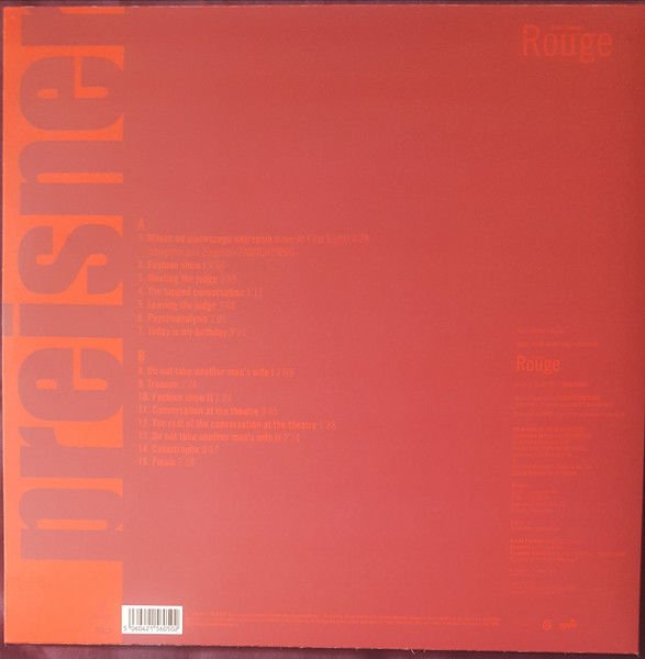 TROIS COULEURS ROUGE / THREE COLOURS RED - SOUNDTRACK / MUSIC BY ZBIGNIEW PREISNER (1994) - LP+CD 2015 EDITION SIFIR PLAK