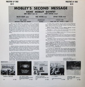 HANK MOBLEY QUINTET – MOBLEY'S 2ND MESSAGE (1957) - LP SIFIR PLAK