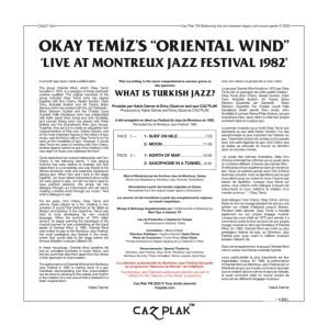 OKAY TEMİZ & ORIENTAL WIND - MONTREUX JAZZ FESTIVAL 1982 (2022) LP AVRUPA EDİSYONU LTD. NUMARALI SIFIR PLAK