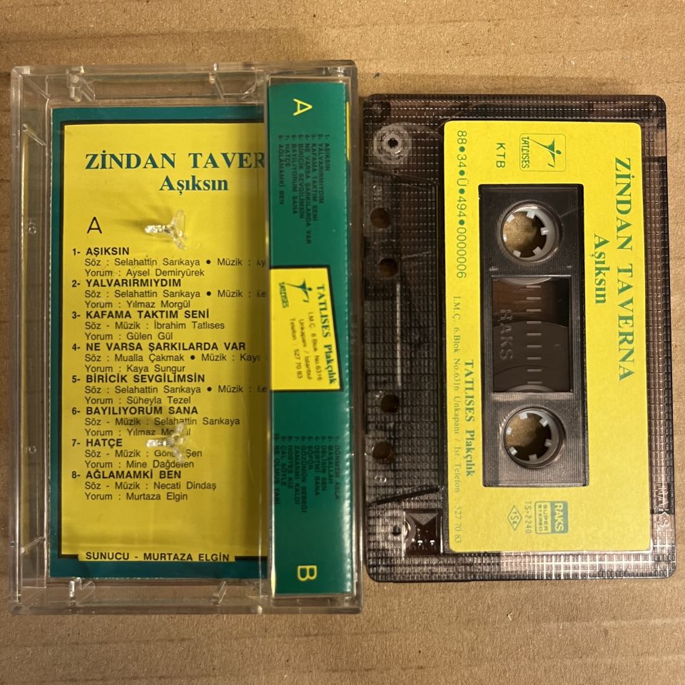 ZİNDAN TAVERNA - AŞIKSIN - NECATİ DİNDAŞ, MURTAZA ELGİN (1988) - İMZALI KASET 2.EL