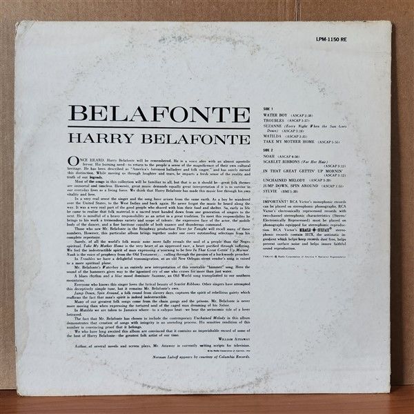HARRY BELAFONTE – BELAFONTE (1956) - LP 2.EL PLAK