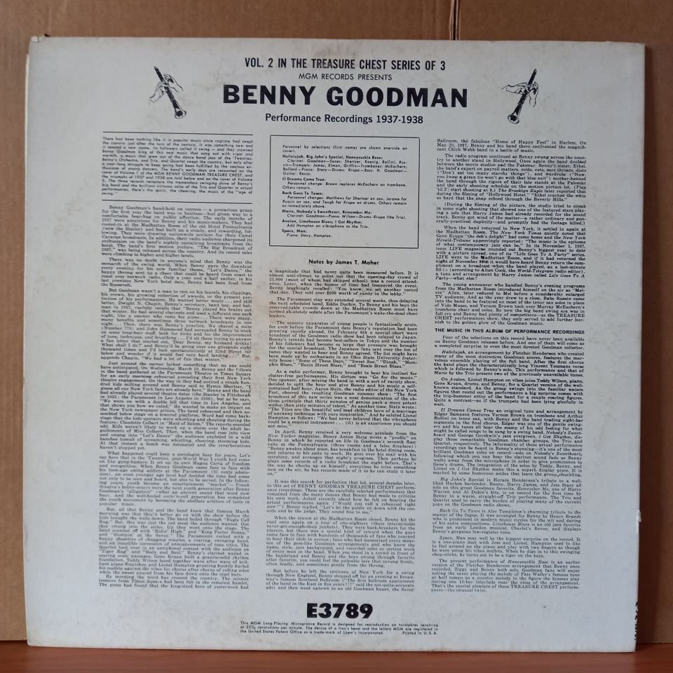 BENNY GOODMAN – PERFORMANCE RECORDINGS 1937-1938 VOLUME 2 (1959) - LP 2. EL PLAK