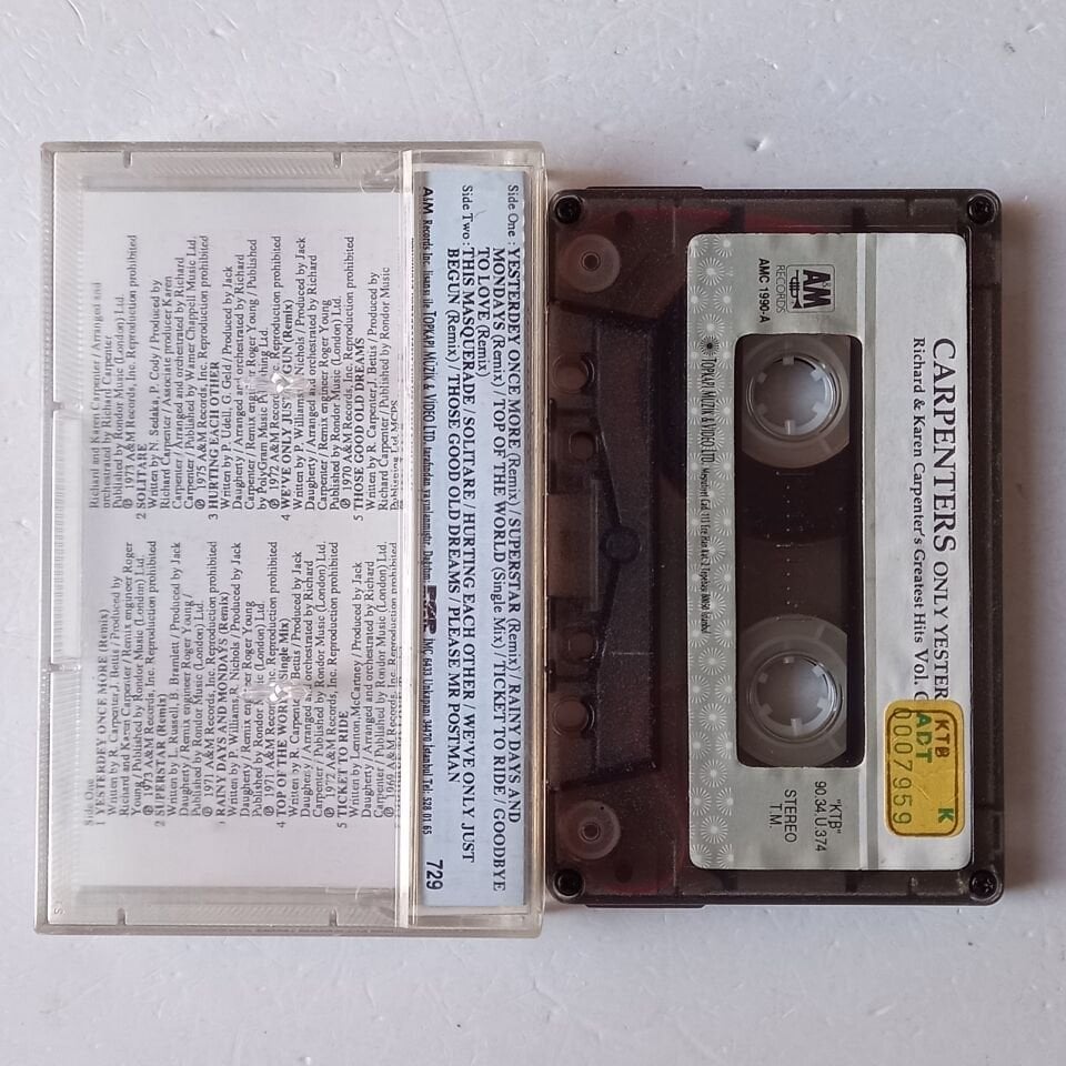 CARPENTERS - ONLY YESTERDAY / RICHARD & KAREN CARPENTER'S GREATEST HITS VOLUME ONE (1990) - KASET 2.EL