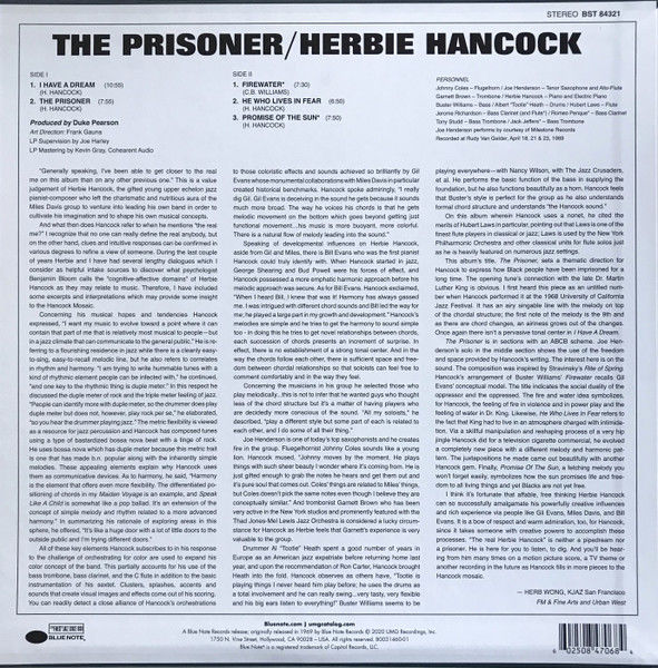 HERBIE HANCOCK - THE PRISONER (1970) - LP BLUE NOTE TONE POET SERIES 180GR 2020 EDITION SIFIR PLAK