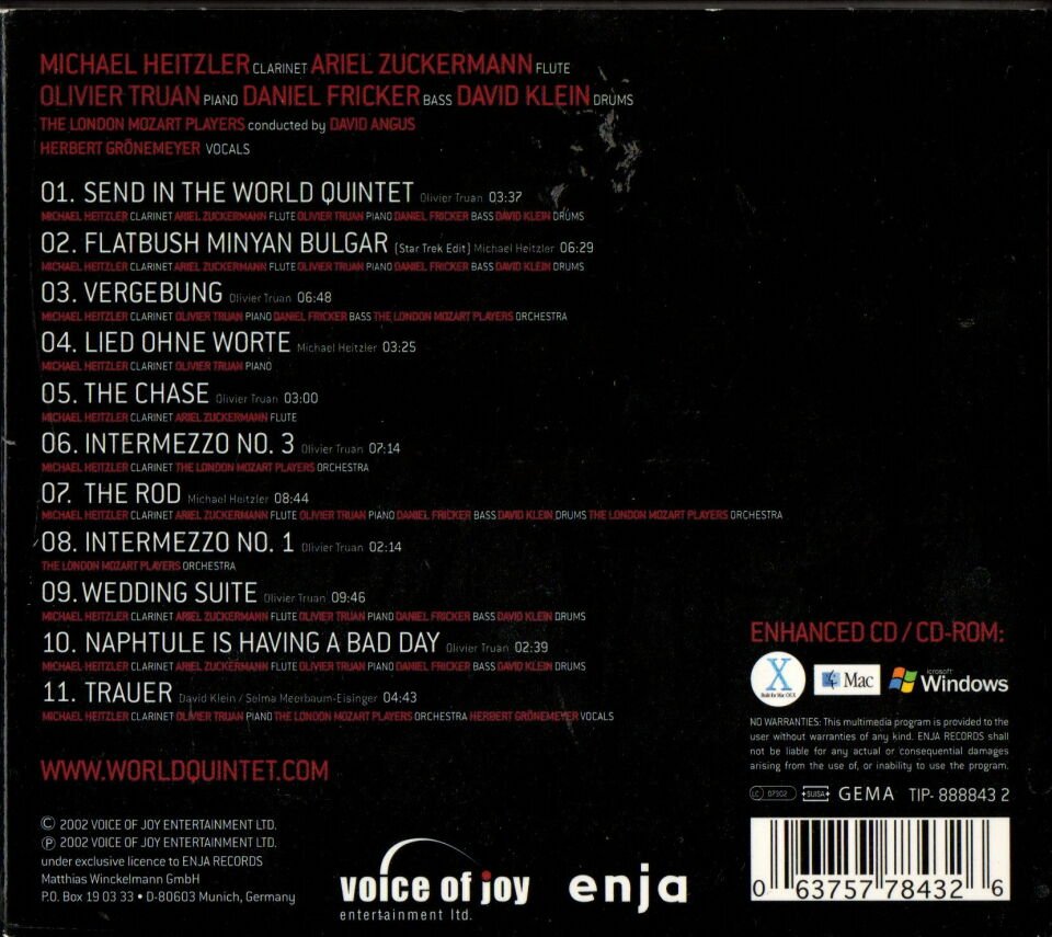 THE WORLD QUINTET FEATURING THE LONDON MOZART PLAYERS AND HERBERT GRÖNEMEYER  (2002) - CD DIGIPAK 2.EL