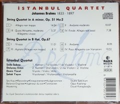İSTANBUL QUARTET / BRAHMS QUARTETS 2&3 / RAKS MÜZİK CD 2.EL