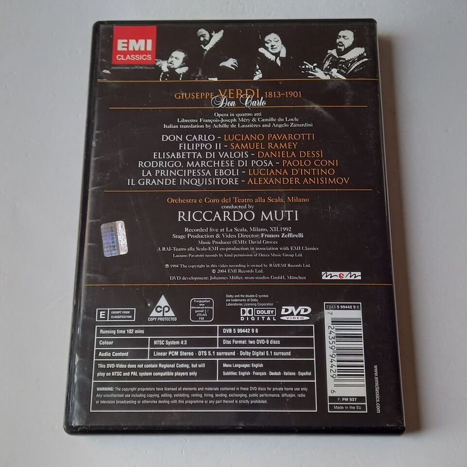 VERDI DON CARLO - MUTI - DVD 2.EL