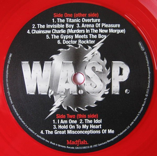 W.A.S.P. (WASP) - THE CRIMSON IDOL (1992) - LP 180GR 2012 COLOURED EDITION SIFIR PLAK