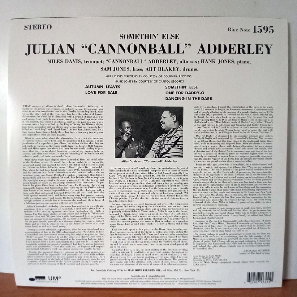 CANNONBALL ADDERLEY – SOMETHIN\' ELSE (1958) - LP 2021 REISSUE 2.EL PLAK