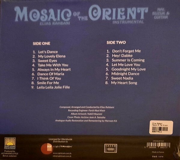 ELIAS RAHBANI - MOSAIC OF THE ORIENT /1974) - LP 180GR 2020 EDITION SIFIR PLAK