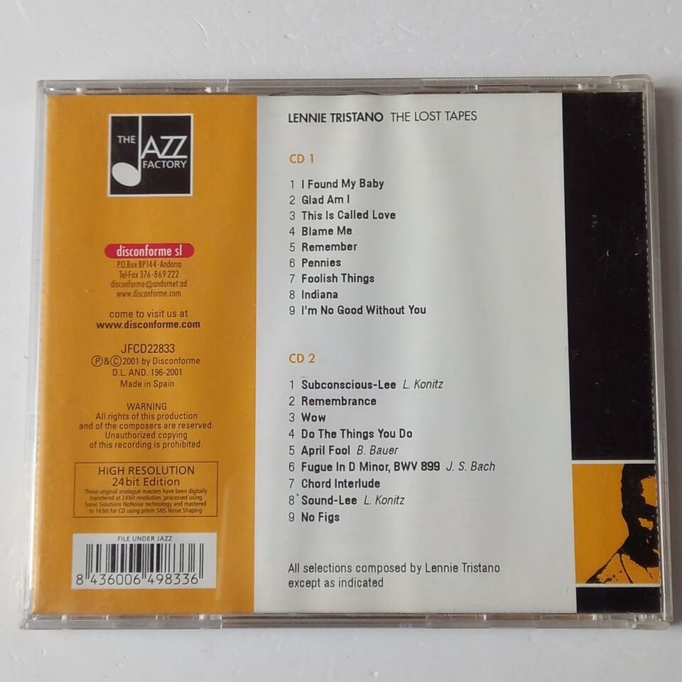 LENNIE TRISTANO – THE LOST TAPES (1950) - 2CD REMASTERED 2001 2.EL