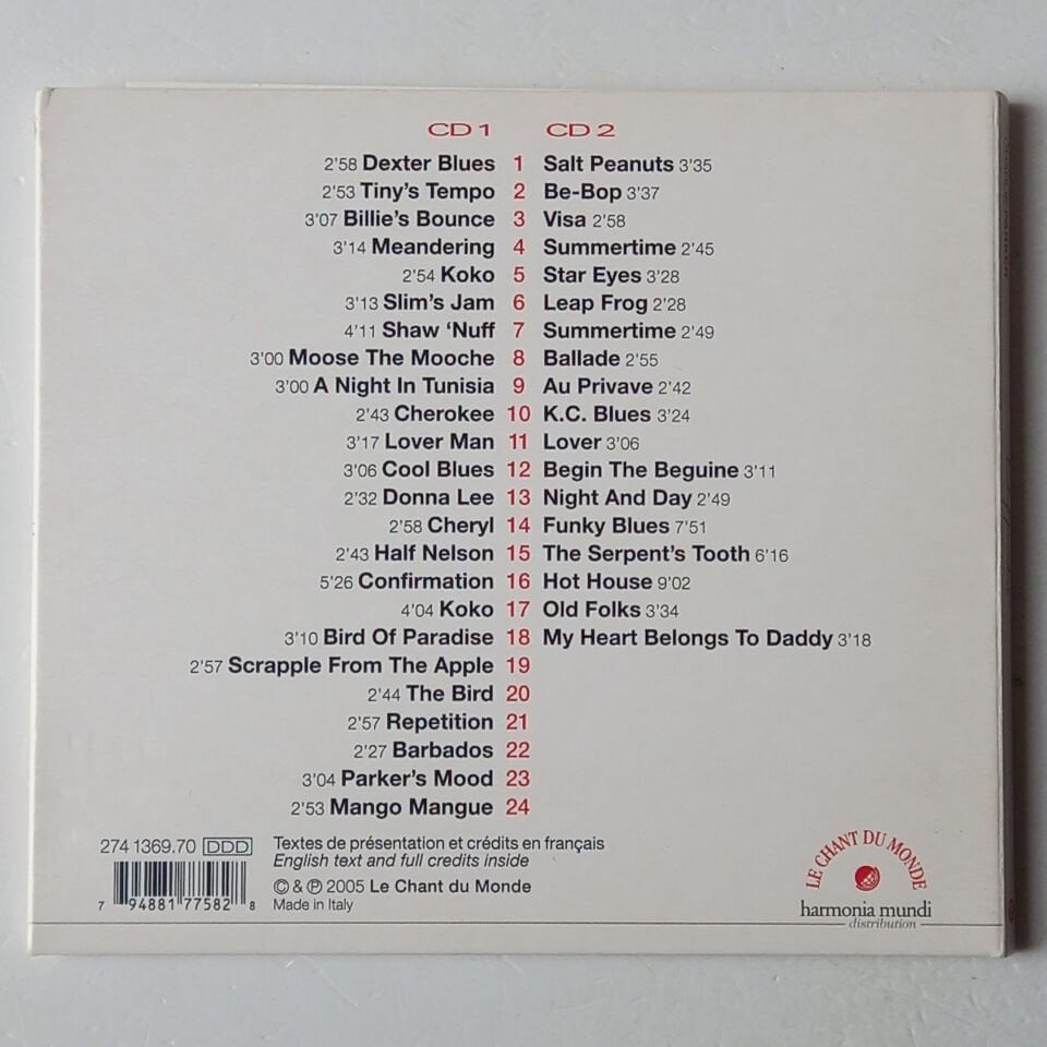 CHARLIE PARKER – BIRD OF PARADISE (2005) - 2CD 2.EL