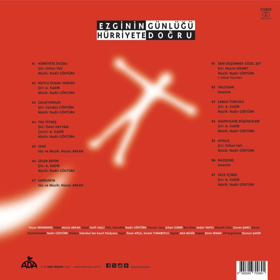 EZGİNİN GÜNLÜĞÜ - HÜRRİYETE DOĞRU (1997) - LP 180GR 2024 BASIM AMBALAJINDA SIFIR PLAK