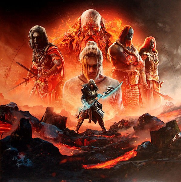 ASSASINS CREED VALHALLA DAWN OF RAGNARÖK, GAME SOUNDTRACK STEPHANIE ECOMOMOU & EINAR SELVIK (2022) - GOLD WITH BLACK SMOKE COLORED 2LP SIFIR PLAK