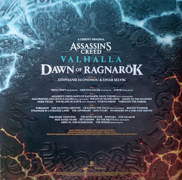 ASSASINS CREED VALHALLA DAWN OF RAGNARÖK, GAME SOUNDTRACK STEPHANIE ECOMOMOU & EINAR SELVIK (2022) - GOLD WITH BLACK SMOKE COLORED 2LP SIFIR PLAK