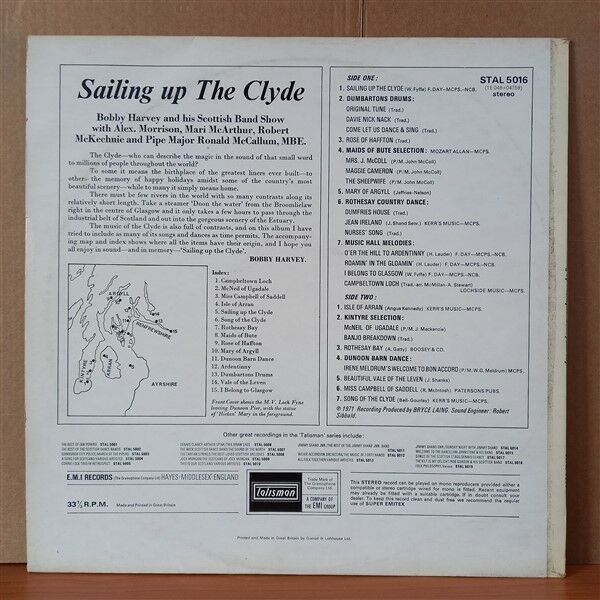 BOBBY HARVEY AND HIS BAND SHOW – SAILING UP THE CLYDE (1971) - LP 2.EL PLAK
