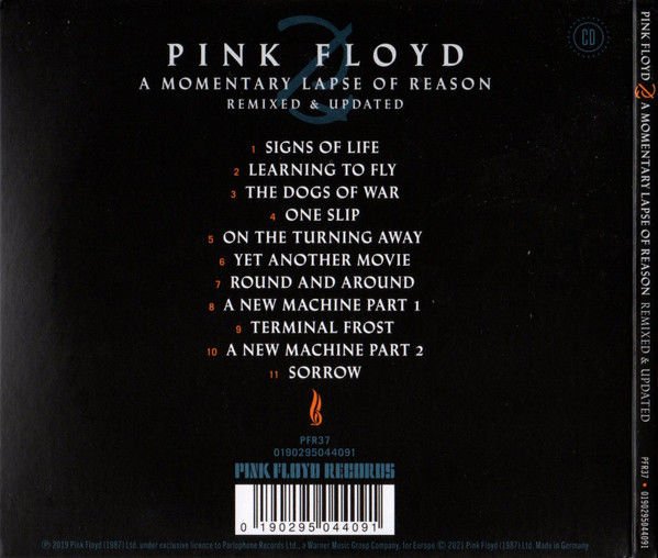 PINK FLOYD – A MOMENTARY LAPSE OF REASON /REMIXED & UPDATED (1987) - CD 2021 REISSUE DIGIPACK SIFIR