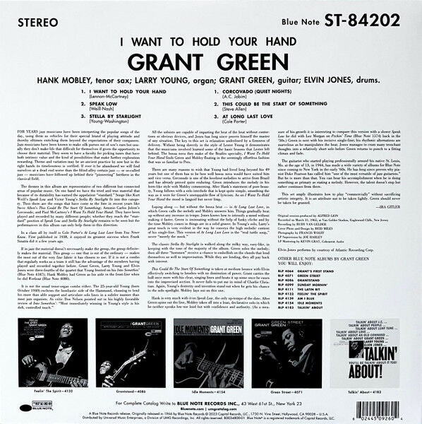 GRANT GREEN - I WANT TO HOLD YOUR HAND (1966) - LP BLUE NOTE TONE POET SERIES 180GR 2023 EDITION SIFIR PLAK
