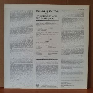 THE ART OF THE FLUTE VOL.4 / THE GOLDEN AGE: THE BAROQUE FLUTE / ROGER BERNOLIN, NOELLE SPIETH (1981) - LP 2.EL PLAK