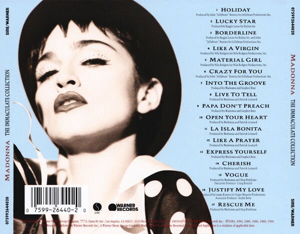 MADONNA - THE IMMACULATE COLLECTION (1990) - CD 2020 REISSUE JEWEL CASE AMBALAJINDA SIFIR