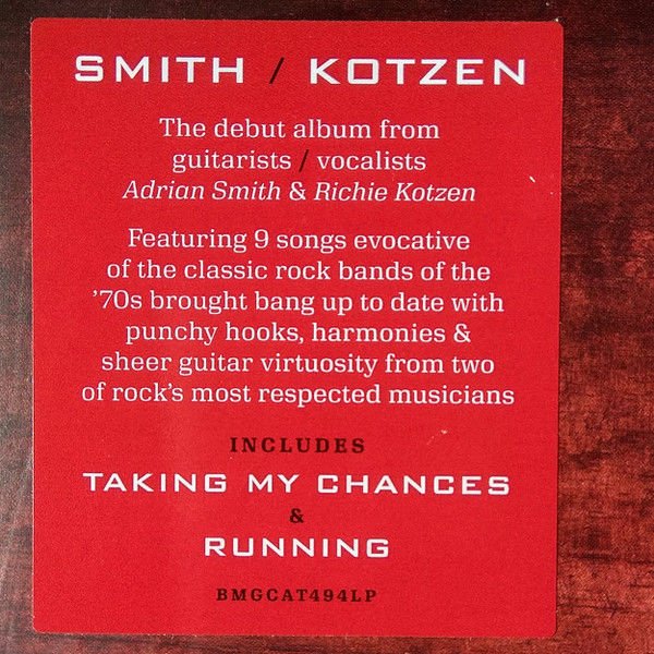 ADRIAN SMITH / RICHIE KOTZEN - SMITH / KOTZEN (2021) - LP HARD ROCK BLUES ROCK SIFIR PLAK