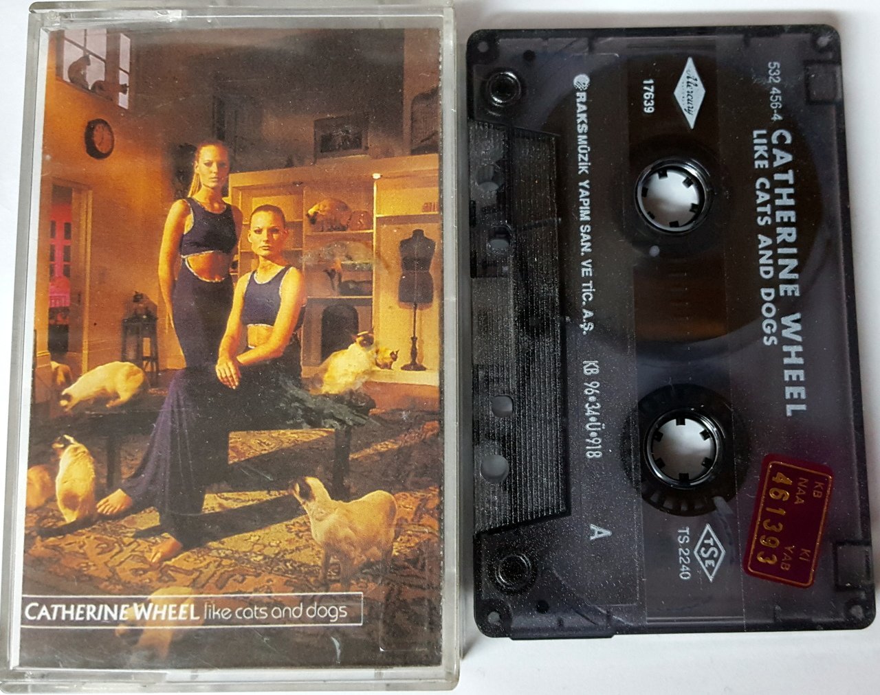 CATHERINE WHEEL - LIKE CATS AND DOGS (1996) RAKS CASSETTE MADE IN TURKEY ''USED''
