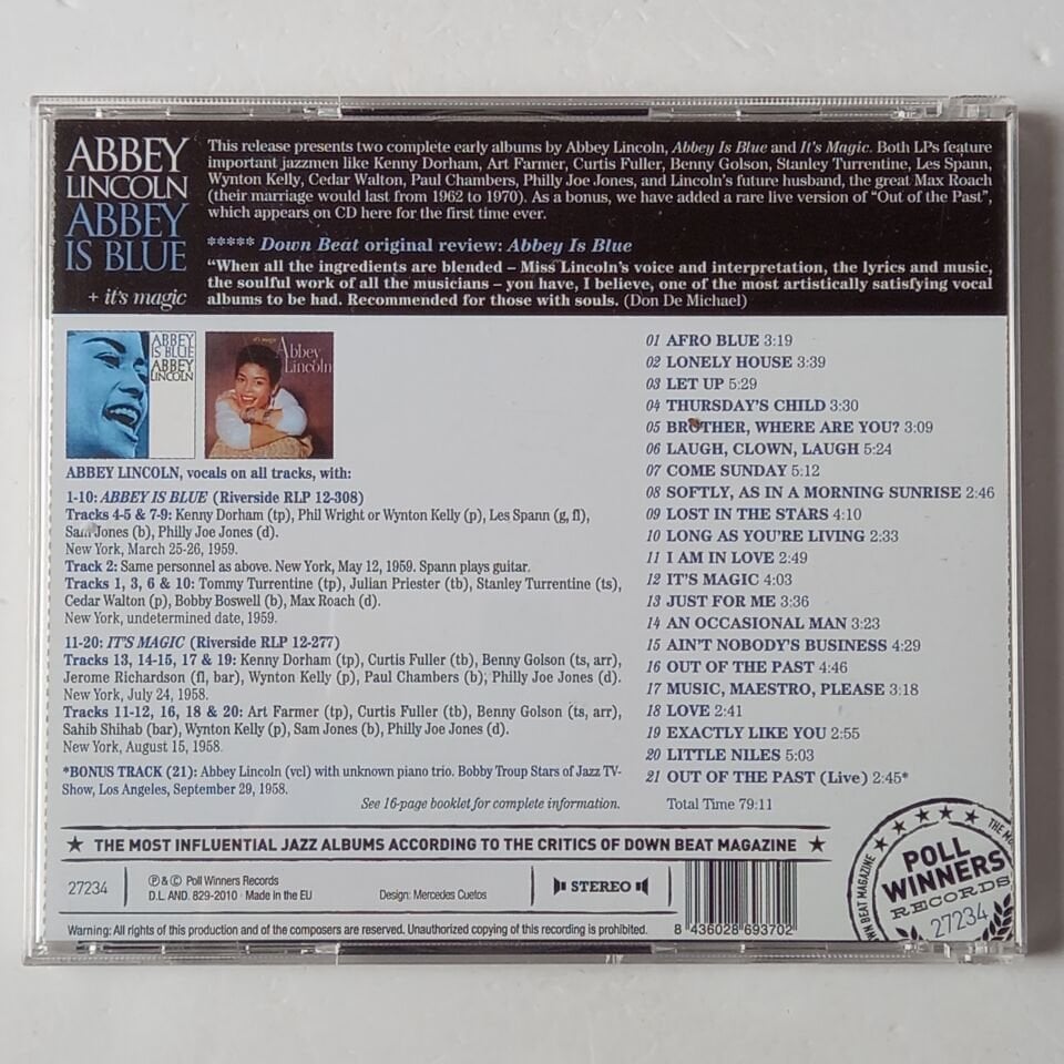 ABBEY LINCOLN – ABBEY IS BLUE + IT'S MAGIC (2010) - CD 2.EL