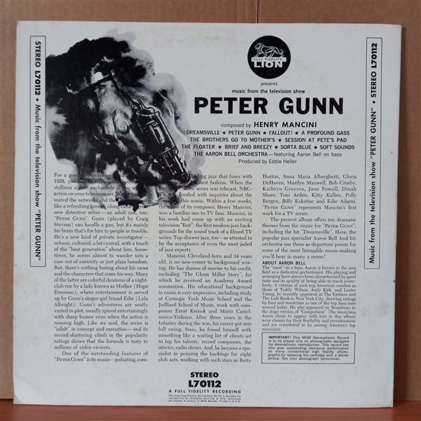 MUSIC FROM PETER GUNN / THE AARON BELL ORCHESTRA, HENRY MANCINI (1959) - LP 2.EL PLAK