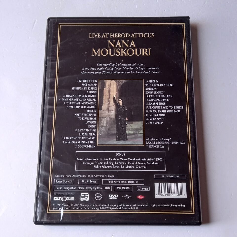 NANA MOUSKOURI - LIVE AT HEROD ATTICUS / 20TH ANNIVERSARY EDITION - DVD 2.EL