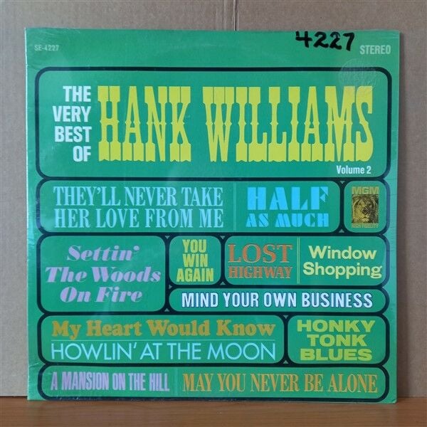 HANK WILLIAMS – THE VERY BEST OF HANK WILLIAMS VOLUME 2 (1964) - LP DÖNEM BASKISI SIFIR PLAK