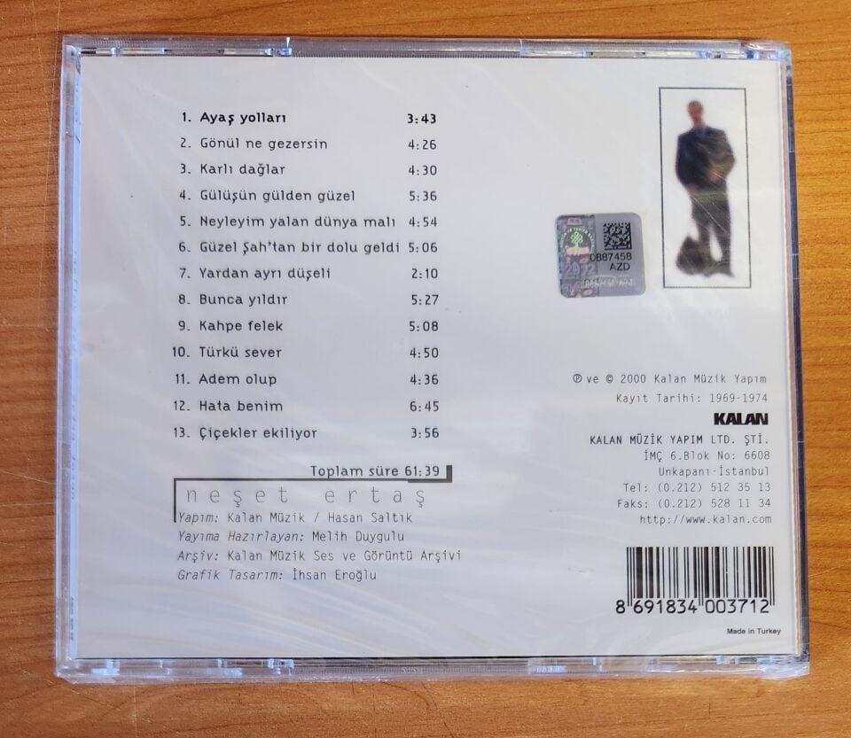 NEŞET ERTAŞ - AYAŞ YOLLARI (2000) - CD JEWEL CASE AMBALAJINDA SIFIR