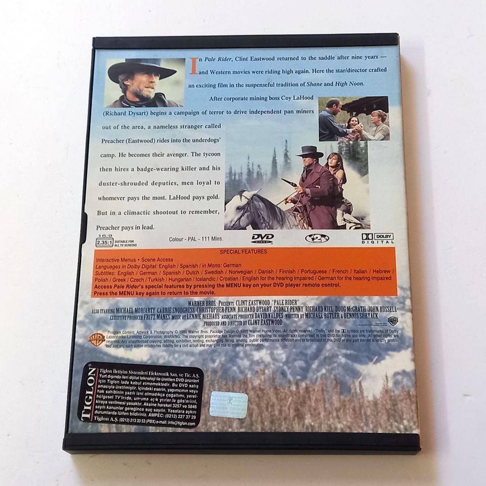 PALE RIDER - CLINT EASTWOOD, YÖN.: CLINT EASTWOOD - SNAPCASE DVD 2. EL