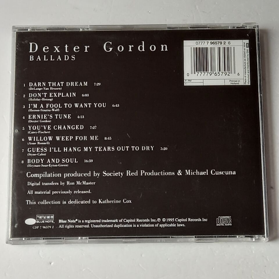 DEXTER GORDON – BALLADS (1991) - CD 1995 REISSUE 2.EL