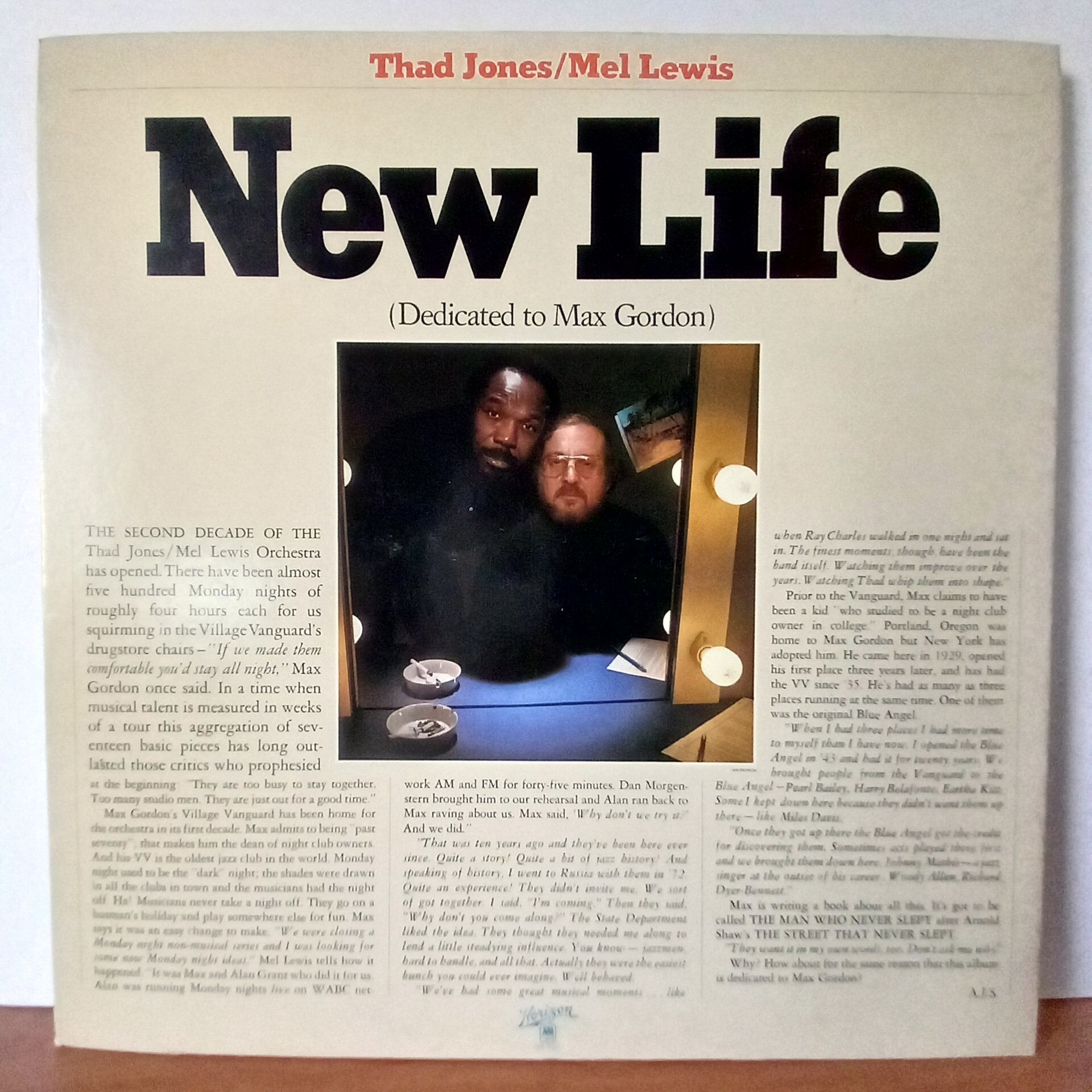 THAD JONES / MEL LEWIS – NEW LIFE / DEDICATED TO MAX GORDON (1976) - LP 2.EL PLAK