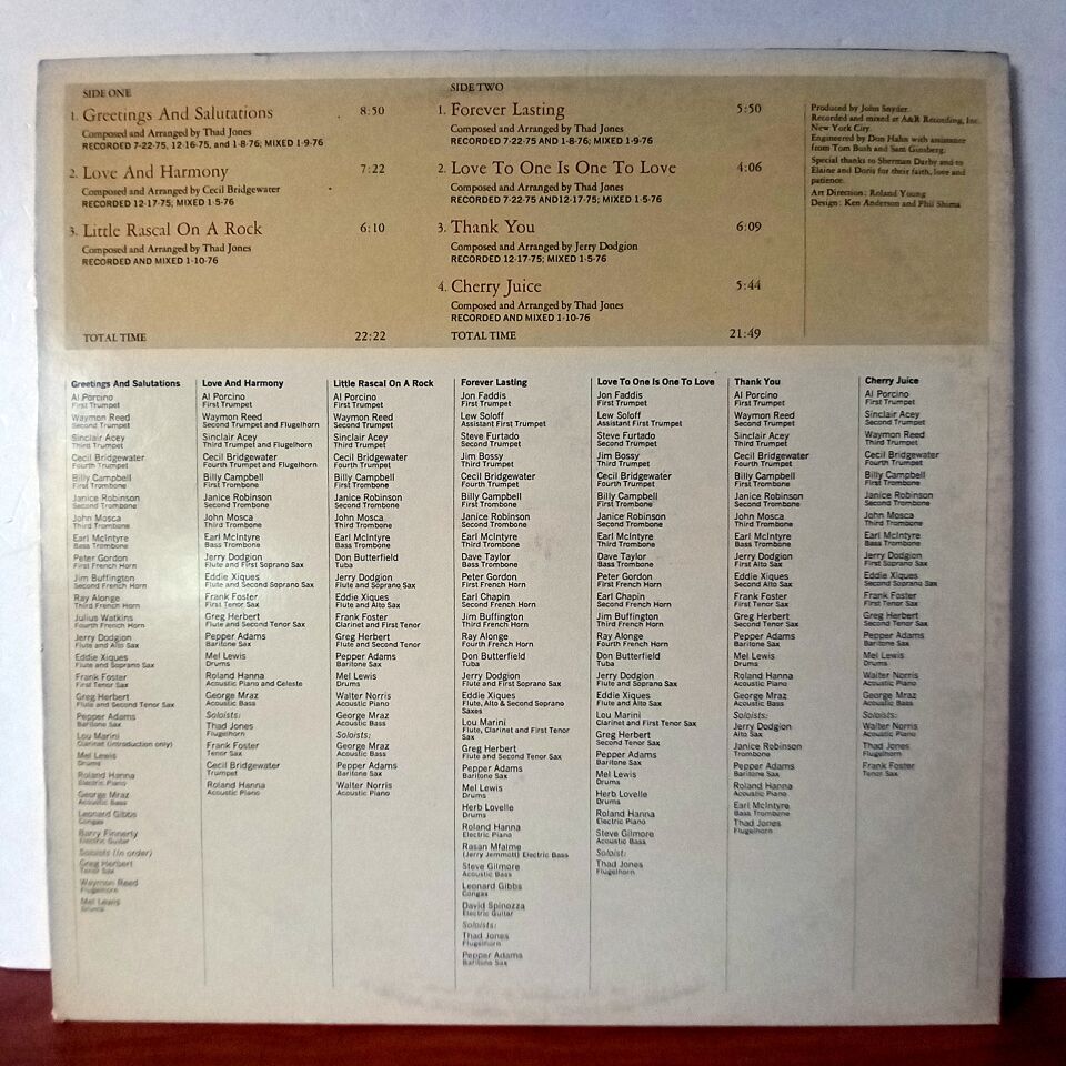 THAD JONES / MEL LEWIS – NEW LIFE / DEDICATED TO MAX GORDON (1976) - LP 2.EL PLAK