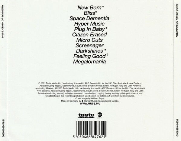 MUSE – ORIGIN OF SYMMETRY (2001) - CD 2003 REISSUE JEWEL CASE AMBALAJINDA SIFIR