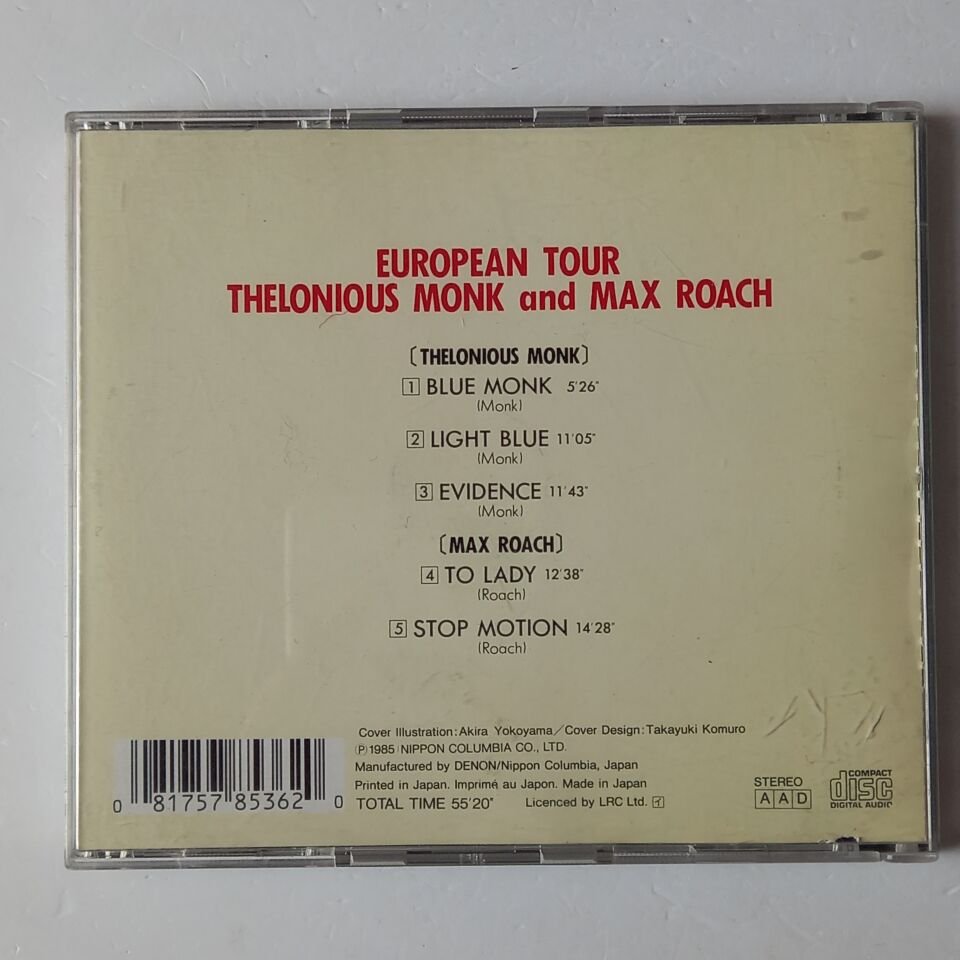 THELONIOUS MONK AND MAX ROACH – EUROPEAN TOUR (1985) - CD 2.EL